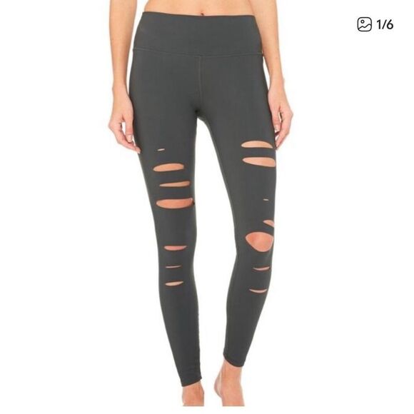 Alo Yoga Pants - Alo High Waist Ripped Warrior Leggings XXS